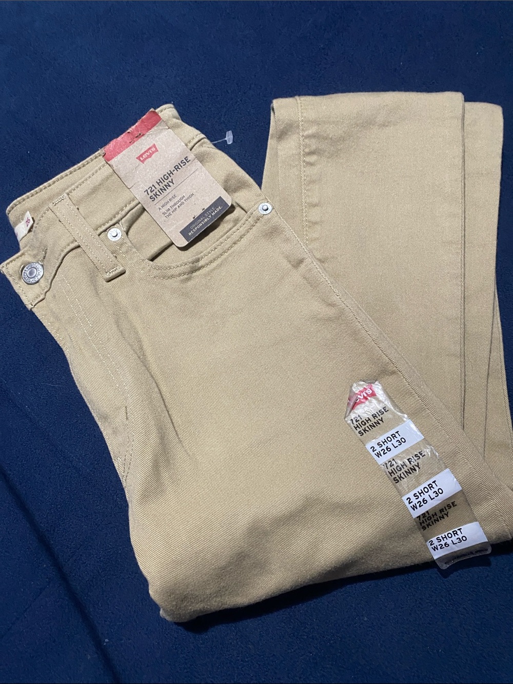 Levi's 721 High-Rise Skinny Jeans in Khaki Beige